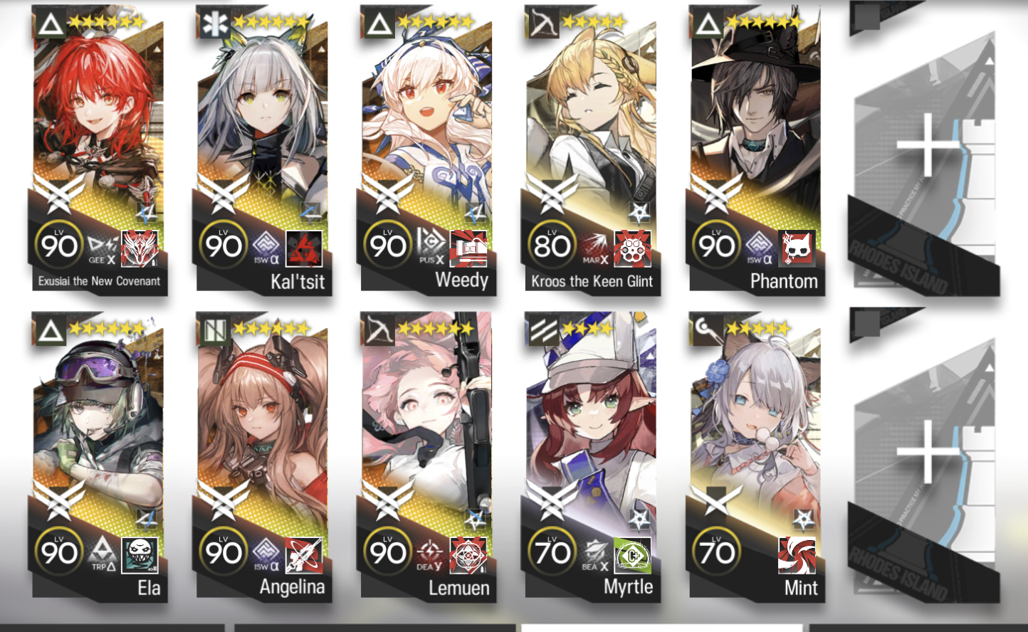 Exu alter-Ela-Kaltsit-Angelina-Weedy-Lemuen-Krooster-Myrtle-Phantom-Mint